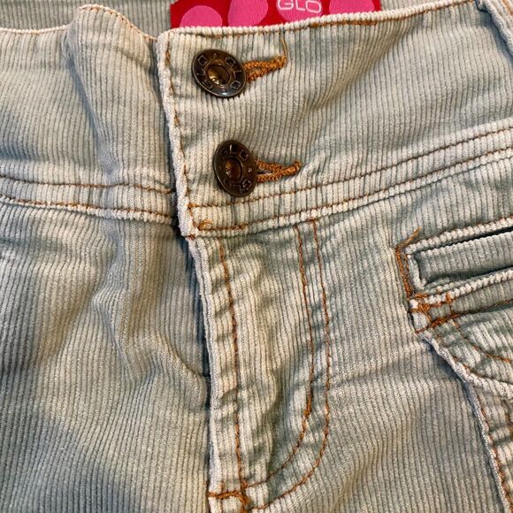 Vintage Y2K GLO Green Corduroy Pants Women’s Juniors 9 Flare Pockets 2000s - Picture 9 of 10